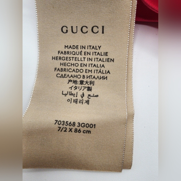 Gucci x Adidas Red & White Striped Silk Scarf NWT - Picture 9 of 9